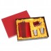 Подарочный набор Хольстер 2 фляжки+2 рюмки красный