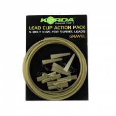 Клипса Korda Lead clip action pack gravel на трубке