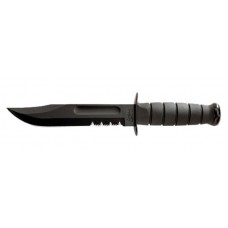 Нож Ka-Bar 1214 Black USMC сталь 1095 серрейтор рукоять кратон