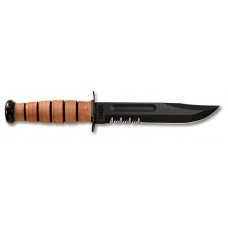 Нож Ka-Bar 1218 Fixed Blade сталь 1095 серрейтор рукоять кожа