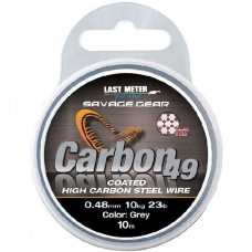 Поводковый материал Savage Gear Carbon 49 0.48мм 11кг 24lb coated grey 10м