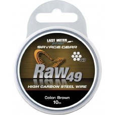 Поводковый материал Savage Gear raw 49 0,45мм 35lbs 16кг uncoated brown 10м
